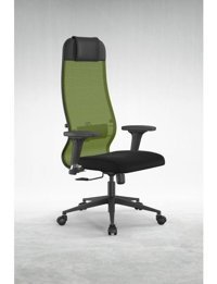 Metta SIT10-B1-111D Başlıklı Kolçaklı Dönerli Yeşil Çalışma Sandalyesi