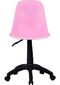 Vilinze Eames Dönerli Siyah-Pembe Çalışma Sandalyesi