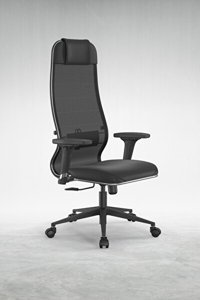 Ergolife Sit 10-B1-115D Başlıklı Kolçaklı Dönerli Siyah Çalışma Sandalyesi
