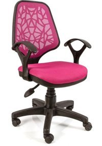 Obc Ofis Büro Concept Kolçaklı Dönerli Fileli Pembe Çalışma Sandalyesi