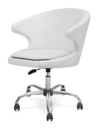 Neodesign Demre Kolçaklı Dönerli Beyaz Çalışma Sandalyesi