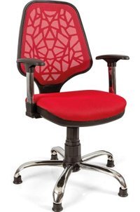 Bubu Home Canpetek 3302 Kolçaklı Dönerli Kırmızı Çalışma Sandalyesi