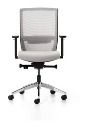 Bürotime Bold Kolçaklı Dönerli Gri Krom Ayaklı Çalışma Sandalyesi