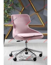 Sandalye Deposu Simge Dönerli Pembe Çalışma Sandalyesi