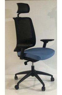 Decofis Thunder Pro Başlıklı Kolçaklı Dönerli Mavi Çalışma Sandalyesi