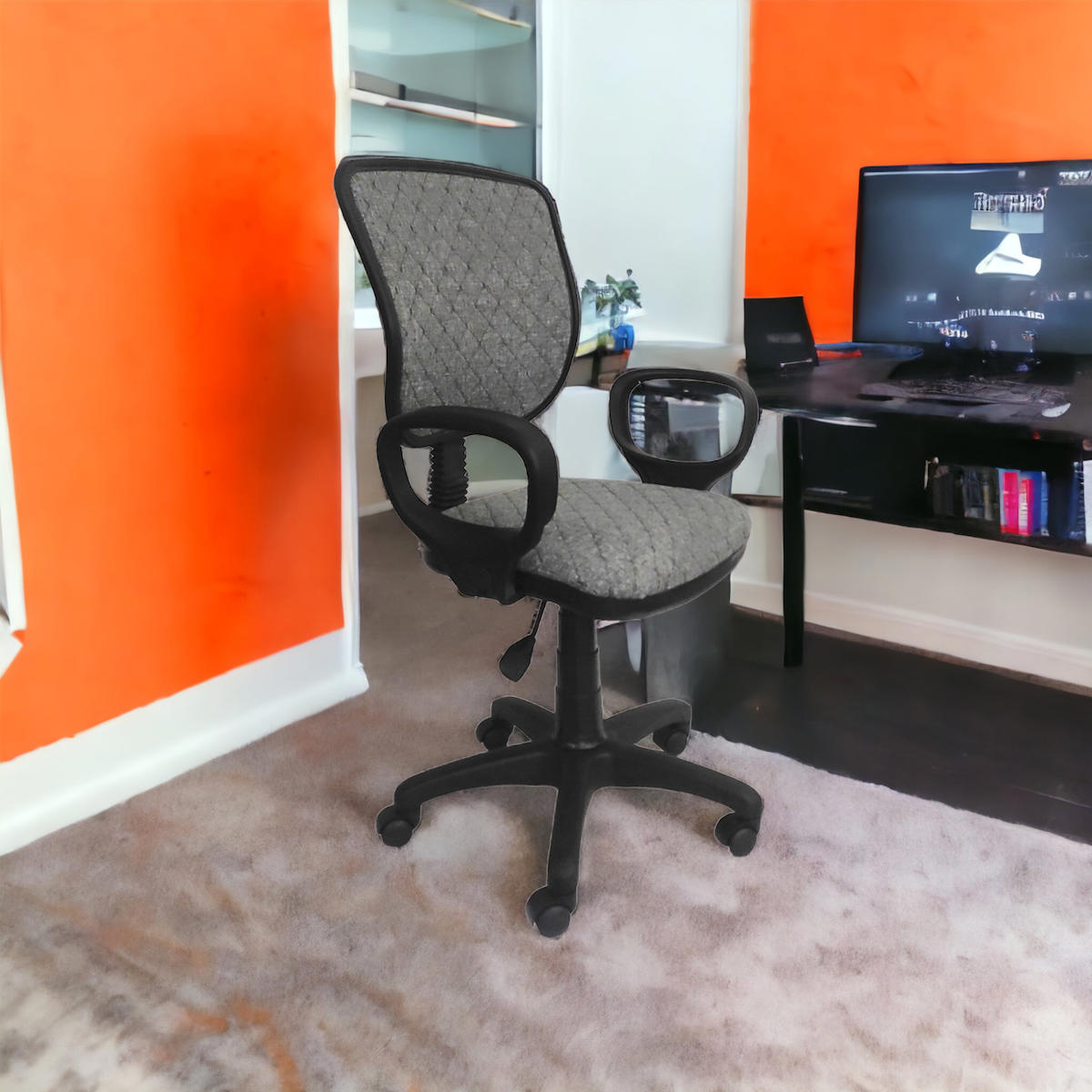 AYM Ofis Kolçaklı Dönerli Gri Çalışma Sandalyesi