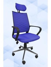 Obc Ofis Büro Concept Başlıklı Kolçaklı Dönerli Mavi Çalışma Sandalyesi