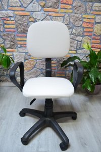 Cover Tekstil Kolçaklı Dönerli Beyaz Çalışma Sandalyesi