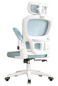 Fcvgybh Başlıklı Kolçaklı Dönerli 3D Bel Desteği Beyaz-Siyah Çalışma Sandalyesi