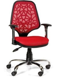 Bubu Home Canpetek 3301 Kolçaklı Dönerli Kırmızı Çalışma Sandalyesi
