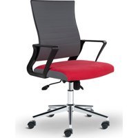 Asbir Mobilya Rigel Plus 55200 Kolçaklı Dönerli Gri-Kırmızı Çalışma Sandalyesi