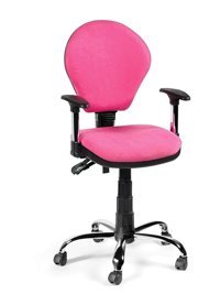 Bubu Home Canuzay 2307 Kolçaklı Dönerli Pembe Çalışma Sandalyesi