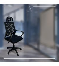 Bilgi Büro Mobilyaları PM01 Başlıklı Kolçaklı Dönerli Siyah Çalışma Sandalyesi