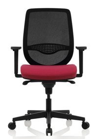 Bürosit Rhyme Kolçaklı Dönerli Pembe-Siyah Çalışma Sandalyesi