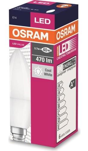 Osram LED Value Classic B40 4.9W E14 Duy 6500K Beyaz Işık