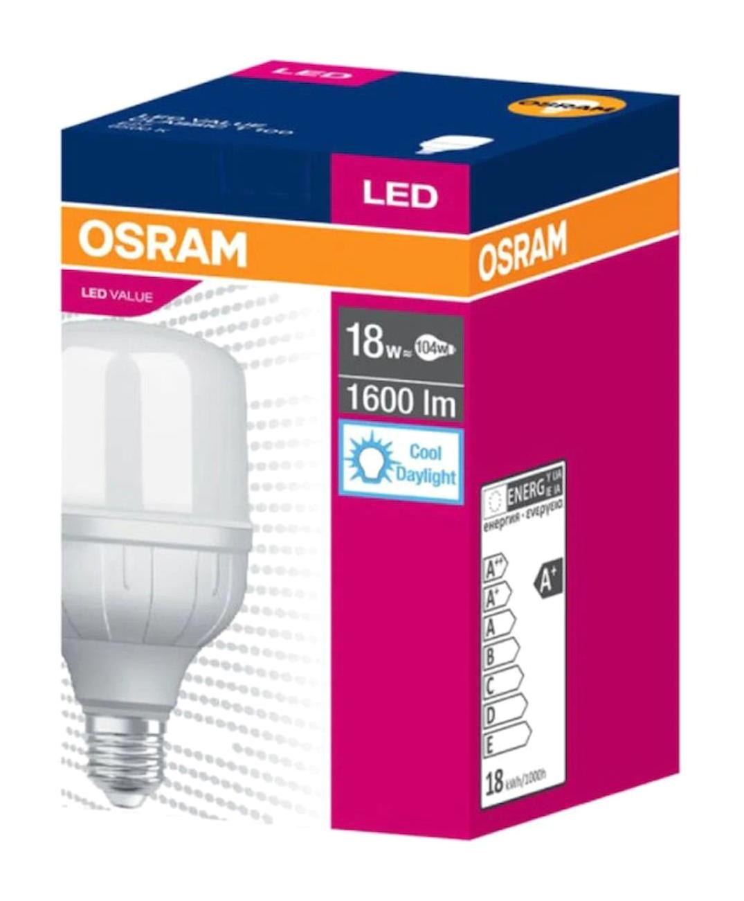Osram 18W (104W) Jumbo Torch LED Ampül Beyaz 6500K E27 Duylu