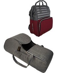USF 15 kg Kapasiteli Taşıma Askılı Portbebe+Bakım Çantası Gri-Bordo