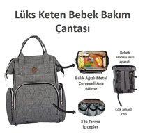 Şmtstyle Lüx 10 kg Kapasiteli Taşıma Askılı Portbebe+Bakım Çantası Gri