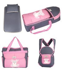Minik Life 12 kg Kapasiteli Taşıma Askılı Portbebe+Bakım Çantası Pembe