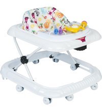 Baby Roys Hayvanlı 8 Tekerlekli 3 Kademeli Oyuncaklı Sallanan Müzikli Örümcek Yürüteç Beyaz