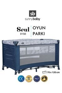 Sunny Baby 9156 Seul Alüminyum 25 kg Kapasiteli Ayarlanabilir Katlanabilir 70x120 cm Park Yatak Lacivert