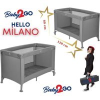 Baby2Go Hello Milano Alüminyum Kapasiteli Katlanabilir 60x120 cm Park Yatak Koyu Gri