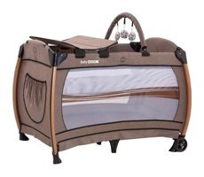 Babydoor 2050 Sleepy Alüminyum 25 kg Kapasiteli Ayarlanabilir Katlanabilir 70x110 cm Park Yatak Bej