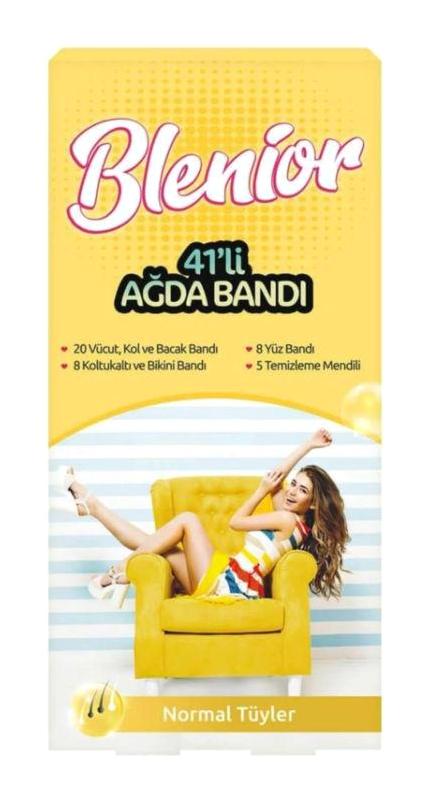 Blenior Normal Tüyler Tüm Ciltler 41 Adet Tüm Vücut-Yüz Ağda Bandı
