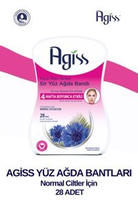 Agiss Mavi Kantaron Yağlı Normal Ciltler 28 Adet Yüz Ağda Bandı