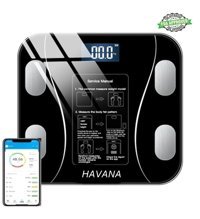 Havana Yağ Ölçen Vücut Analizi Yapan Bluetoothlu Kas Ölçen Cam Dijital Akıllı Tartı