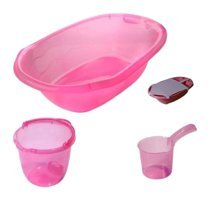 Ships 4'lü Oturaklı Pembe Bebek Küveti Seti