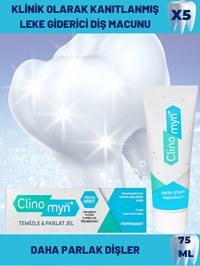 Clinomyn Temizle-Parlat Jel Naneli Florürlü Tüm Yaşlar Diş Macunu 5x75 ml