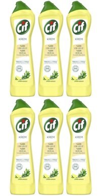 Cif Limonlu Krem Mutfak ve Banyo Temizleyici 6x500 ml