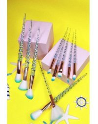 Mujgan 10'lu Allık Eyeliner Far Makyaj Fırçası Seti Mavi