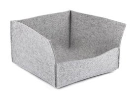 Next Craft Oturak Kare Tek Katlı İç Mekan Keçe Kedi Evi Açık Gri