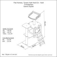 Patihomes Modern Kule Tipi Tırmalamalı 4 Katlı İç Mekan Mdf Lam Kedi Evi Ahşap-Beyaz