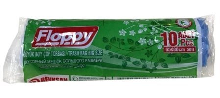 Floppy Kokulu Büyük Boy 65x80 cm Çöp Poşeti 10 Adet Mavi