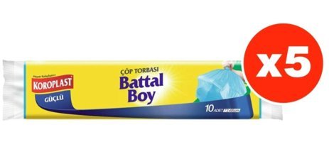 Koroplast Güçlü Kokulu Battal Boy 72x95 cm Çöp Poşeti 5x10 Adet Mavi