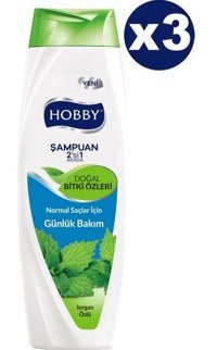 Hobby Arındırıcı Tüm Saçlar İçin Isırgan Özlü Kremsiz 2 si Bir Arada Şampuan 3x600 ml