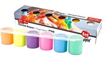 Red Apple Yıkanabilir 25 ml 6'lı Çok Renkli Parmak Boyası