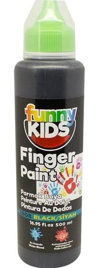 Funny Kids 2808 Yıkanabilir 500 ml Tekli Siyah Parmak Boyası