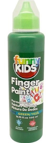 Funny Kids 2810 Yıkanabilir 500 ml Tekli Yeşil Parmak Boyası