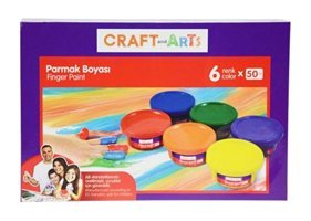 Craft & Arts U1567-Krs 51006395 Yıkanabilir 50 ml 6'lı Çok Renkli Parmak Boyası