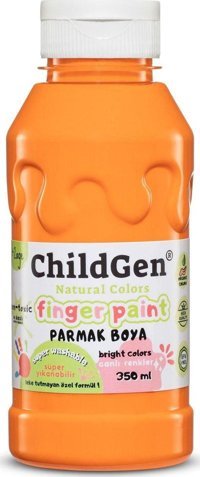 ChildGen Yıkanabilir 350 ml Tekli Turuncu Parmak Boyası