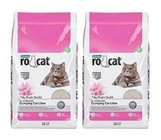 Rocat Bebek Pudrası Kokulu Topaklanan İnce Taneli Kedi Kumu 4x5 lt