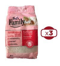 Pets Family Parfümsüz Topaklanan İnce Taneli Kedi Kumu 3x5 lt