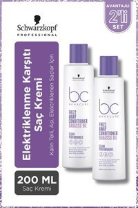 Bonacure Bc Clean Babassu Yağı Silikonsuz Elektriklenme Karşıtı Keratinli Kalın Telli Saçlar İçin Unisex Saç Kremi 2 x 200 ml