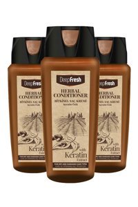 Deep Fresh Keratin Parlaklık Verici Keratinli Kuru Saçlar İçin Unisex Saç Kremi 3 x 500 ml