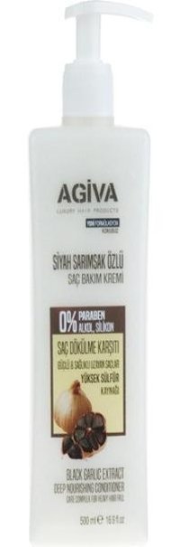 Agiva Siyah Sarımsak Silikonsuz Dökülme Karşıtı Tüm Saçlar İçin Unisex Saç Kremi 500 ml