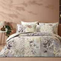 Linens Sc Gaulm Pamuk Dört Mevsim 200x220 cm Çarşaflı Lastikli Desenli Çift Kişilik Nevresim Takımı Çok Renkli